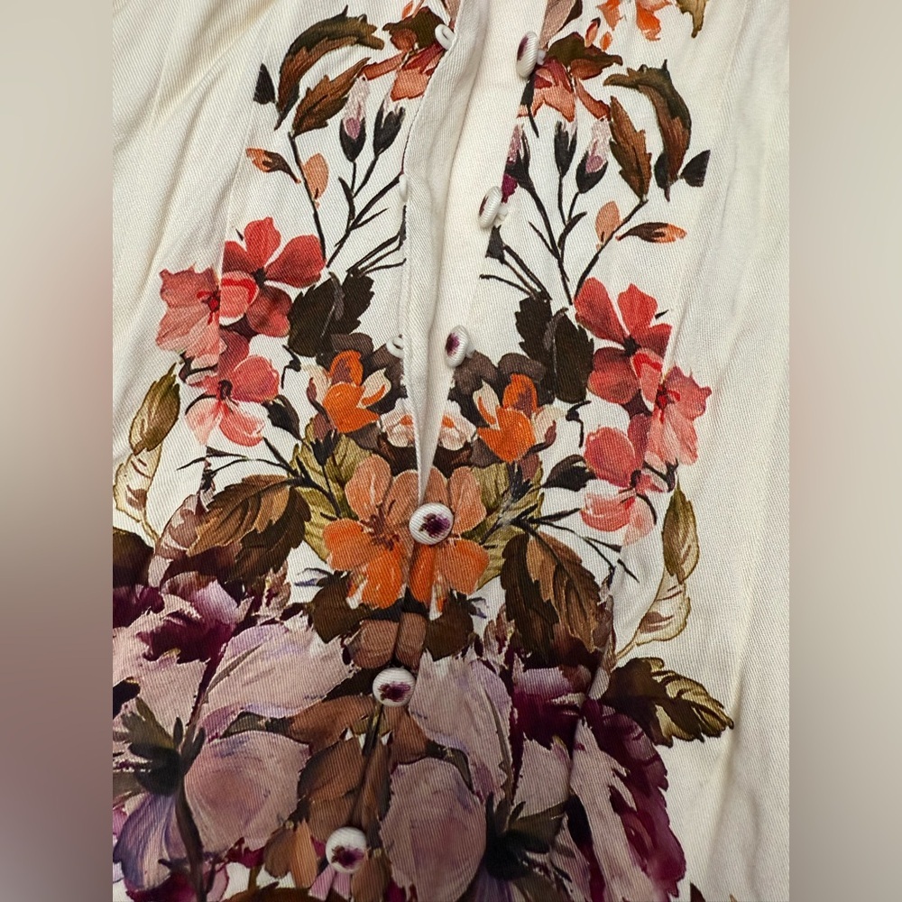 SOFT SURROUNDINGS Paulette floral shirt maxi dress Fall Festival Size Petite XS - Picture 6 of 11